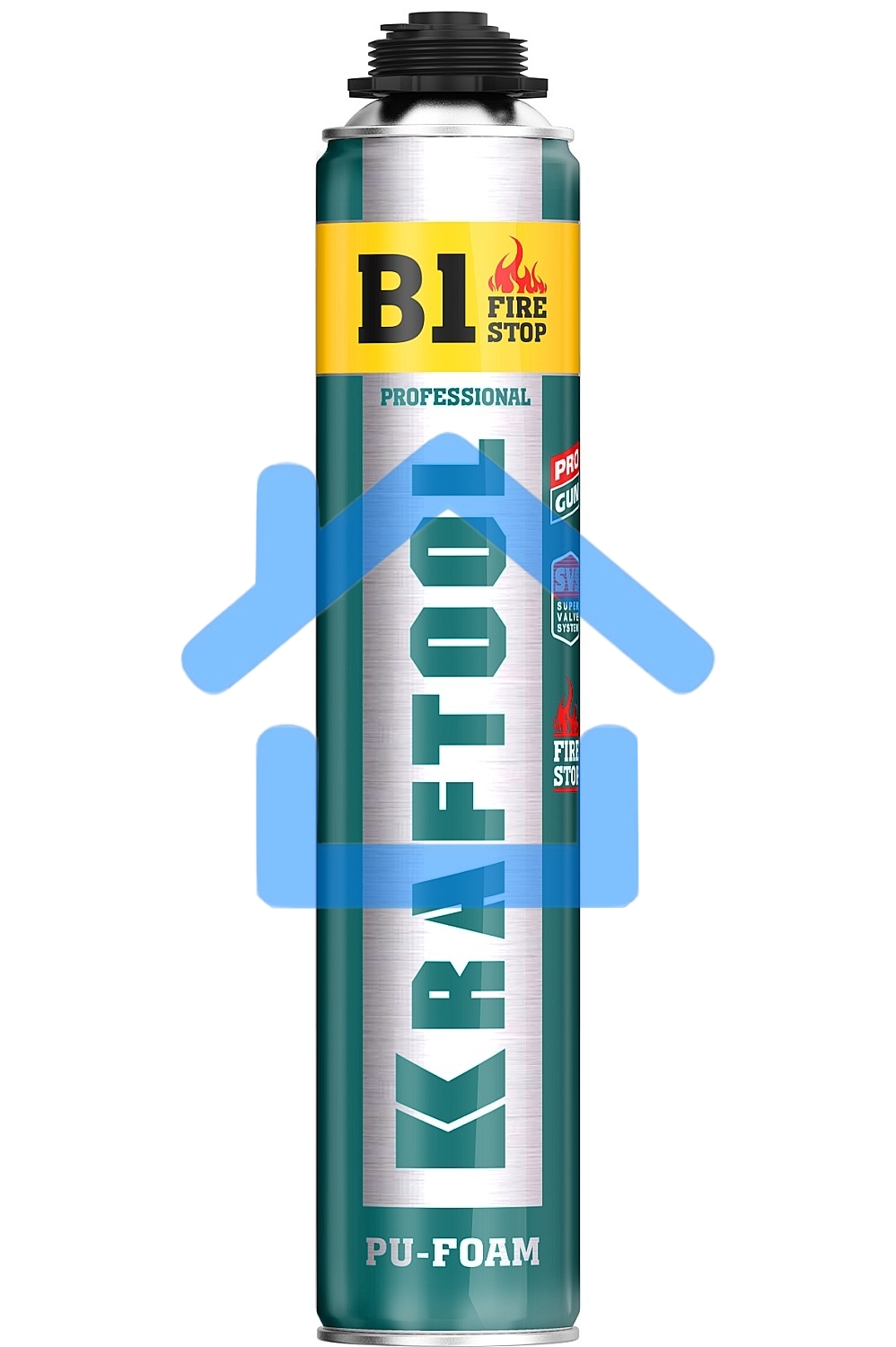 Пена монтажная KRAFTOOL KRAFTFLEX PREMIUM PRO B1 профессиональная, монтажная, пистолетная, всесезонная, 750 мл [41186_z01]