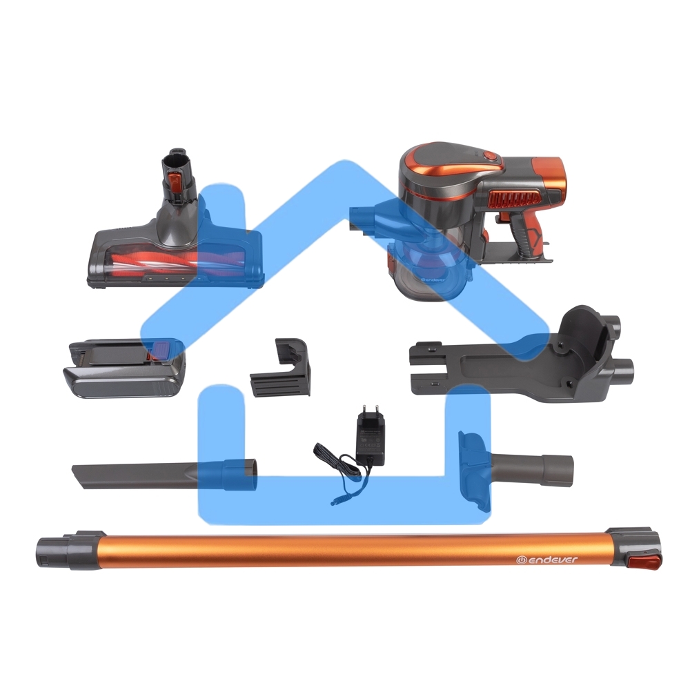 Вертикальный пылесос циклонного типа аккумуляторный Endever SkyClean VC-301, темно-серый/оранжевый, 4 шт,уп