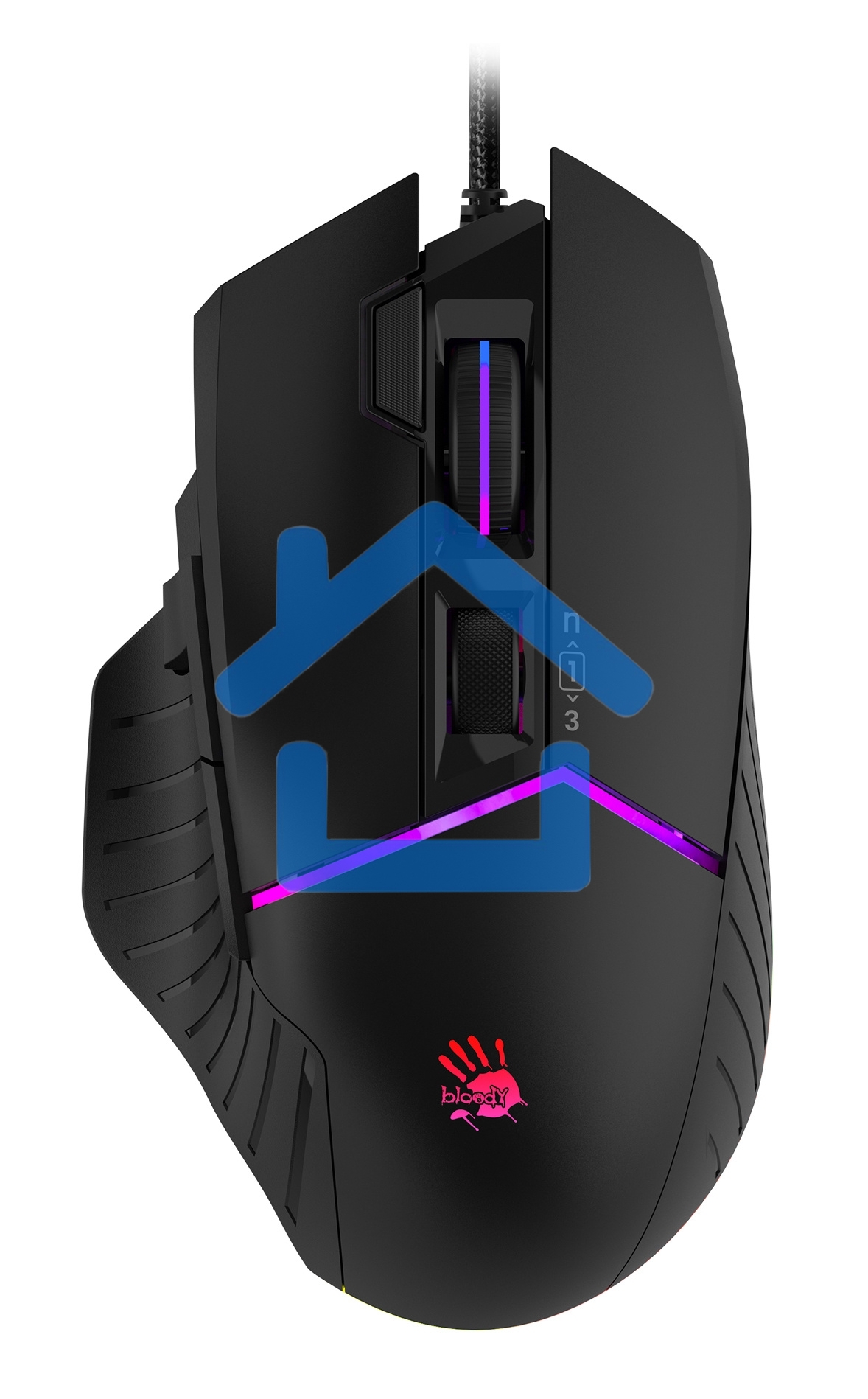 Мышь проводная A4Tech Bloody W95 Max черный, 12000 dpi, USB, кнопки - 10
