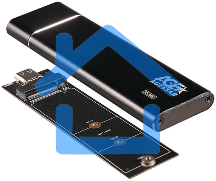 Внешний корпус AgeStar USB 3.1 Type-C M.2 NVME (M-key) AgeStar 31UBNV5C черный, алюминий, черный