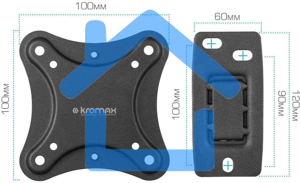 Кронштейн для телевизора Kromax CORBEL-1 черный 10