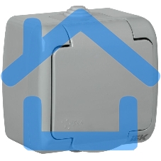 Розетка Iek ERA12-K03-16-54 РСш12-2-А Розетка 1-ая с з/к откр. уст. 16А IP54 AQUATIC