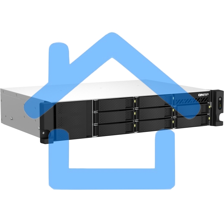 Сетевое хранилище SMB QNAP TS-873AeU-RP-4G NAS 8 HDD trays, 2x 2.5 GbE. 64-bit 4-core AMD V1500B 2,2 GHz, 4 Gb. RAM (1*4 Gb) up to 32Gb (2*16 Gb), 2 x M2 2280 (PCIe Gen3 x 1), 2xPSU W/o rail kit RAIL-B02