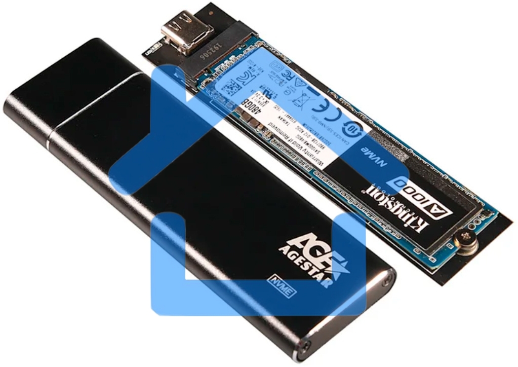 Внешний корпус AgeStar USB 3.1 Type-C M.2 NVME (M-key) AgeStar 31UBNV5C черный, алюминий, черный