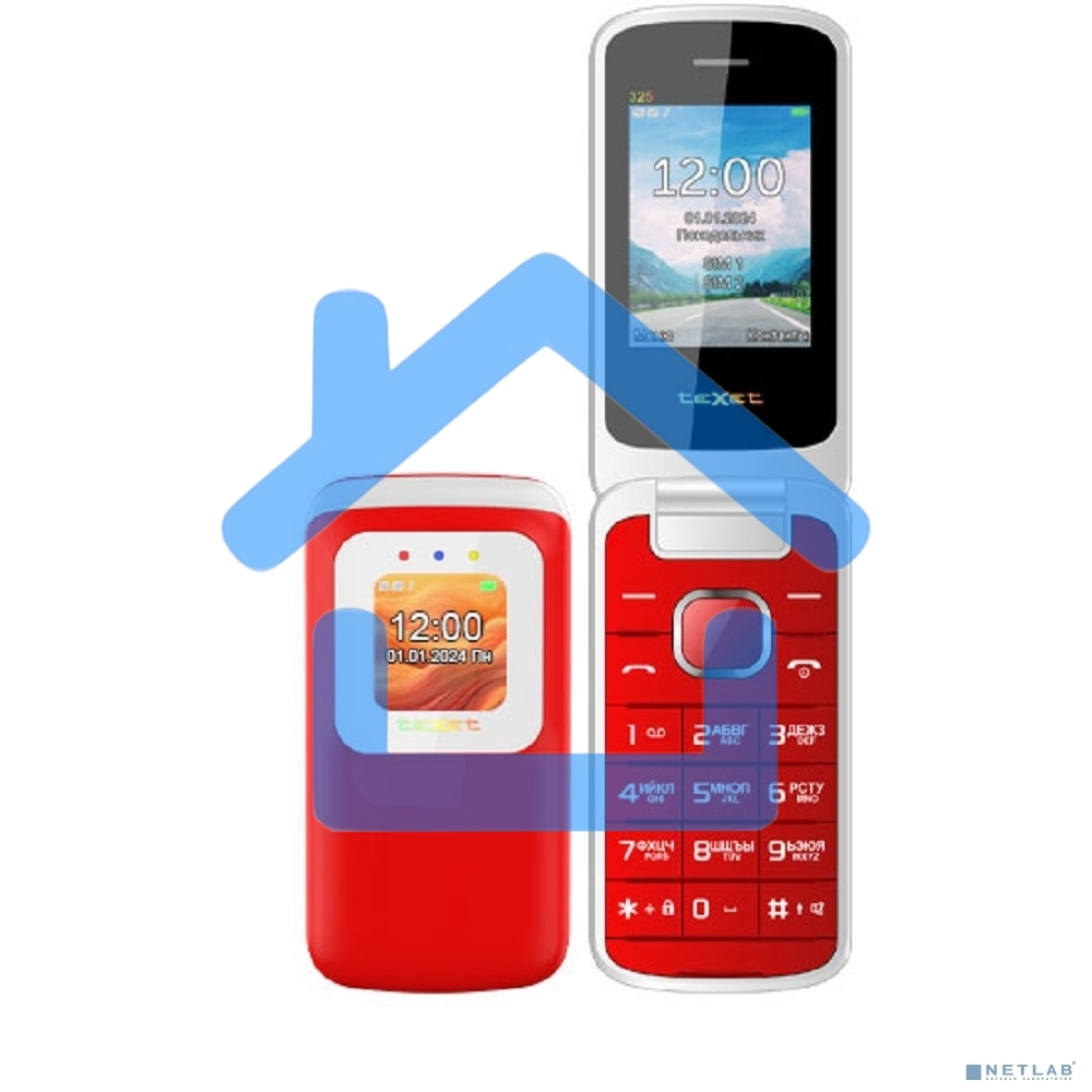 Мобильный телефон TeXet TM-325 гранатовый