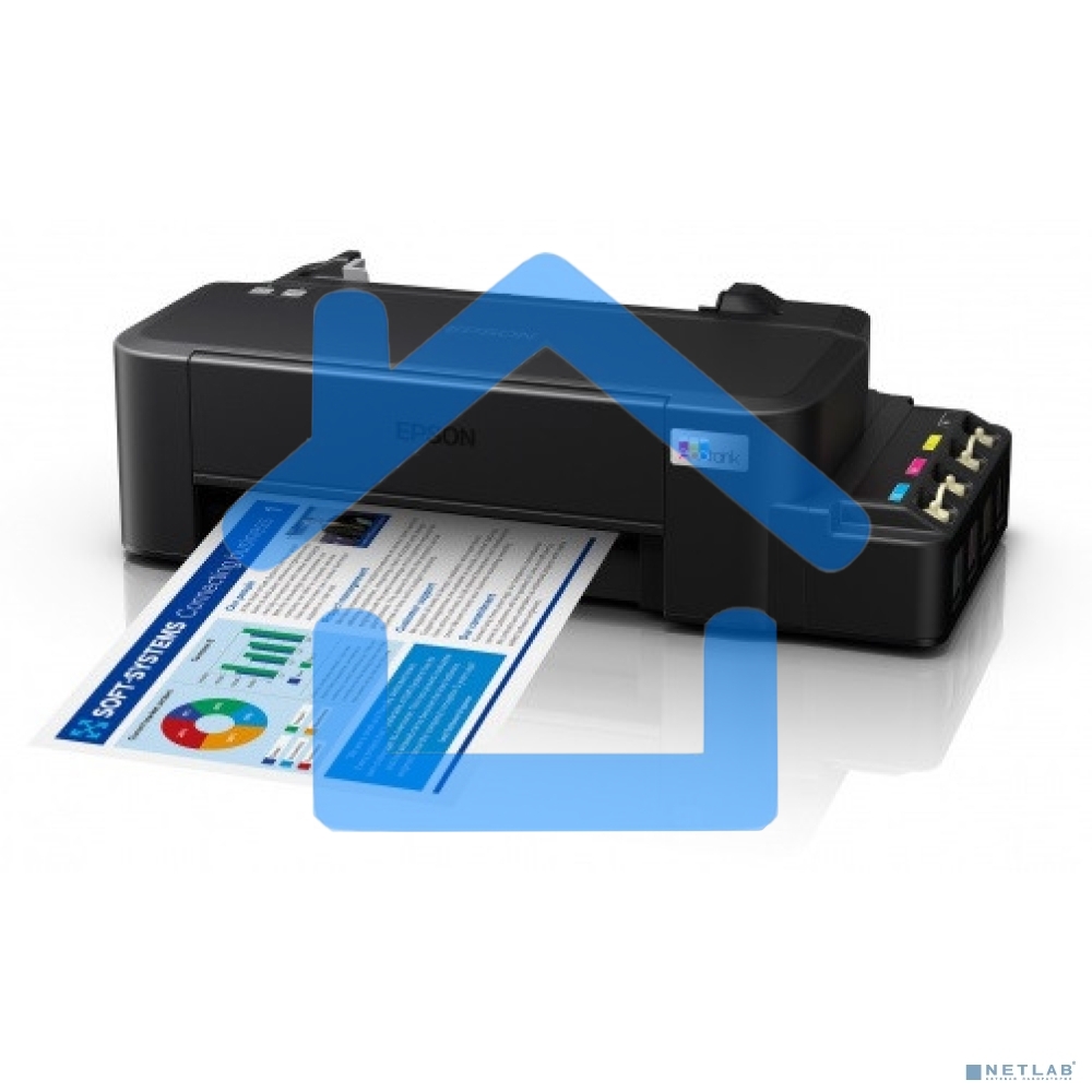 Принтер струйный Epson L121 (C11CD76414), A4, цветной, печ. до 9 стр/мин. (ч/б) до 4.8 стр/мин. (цвет), 720 x 720 dpi, USB