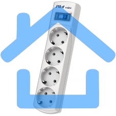 Сетевой фильтр Pilot mini 5м (4 розетки) белый (коробка)