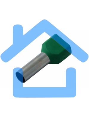 Наконечник штыревой втулочный изолированный F-14 мм 2х6 мм² (НШВи(2) 6.0-14/НГи2 6,0-14) зеленый Rexant