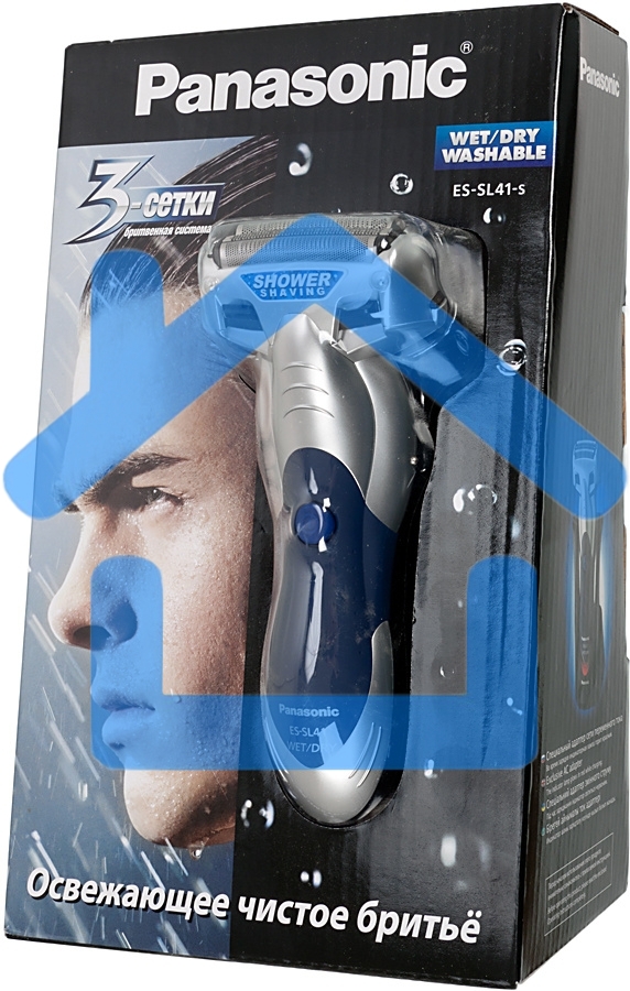 Электробритва сетчатая Panasonic ES-SL41-S520 реж.эл.:3 питан.:аккум. серый/синий
