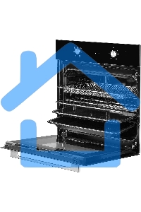 Духовой шкаф MONSHER MOE 6162 Noir, 5 режимов работы, объем духовки 58 л., утапливаемые переключатели, сенсорный таймер, 2 стекла в дверце, энергоэффективность А, цвет: черный,фурнитура серебряная