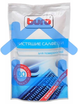Салфетки Buro BU-Zsurface, 100 шт для поверхностей мягкая упаковка 100шт влажных