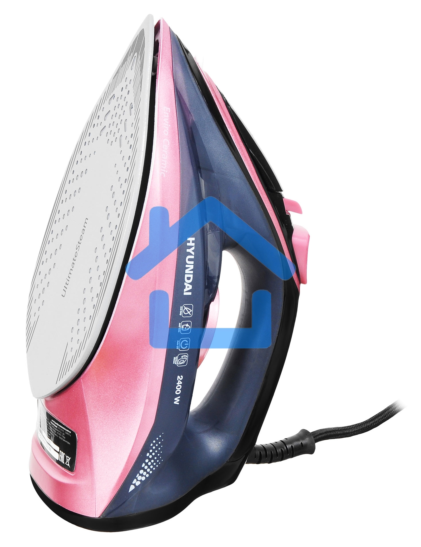 Утюг Hyundai H-SI01623 2400Вт черный/розовый