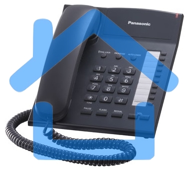 Телефон проводной Panasonic KX-TS2382RUB черный индикатор вызова,повторный набор последнего номера,4 уровня громкости звонка