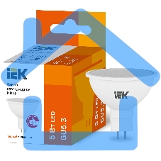 Лампа светодиодная ECO MR16 5Вт 3000К тепл. бел. GU5.3 450лм 230-240В ИЭК LLE-MR16-5-230-30-GU5
