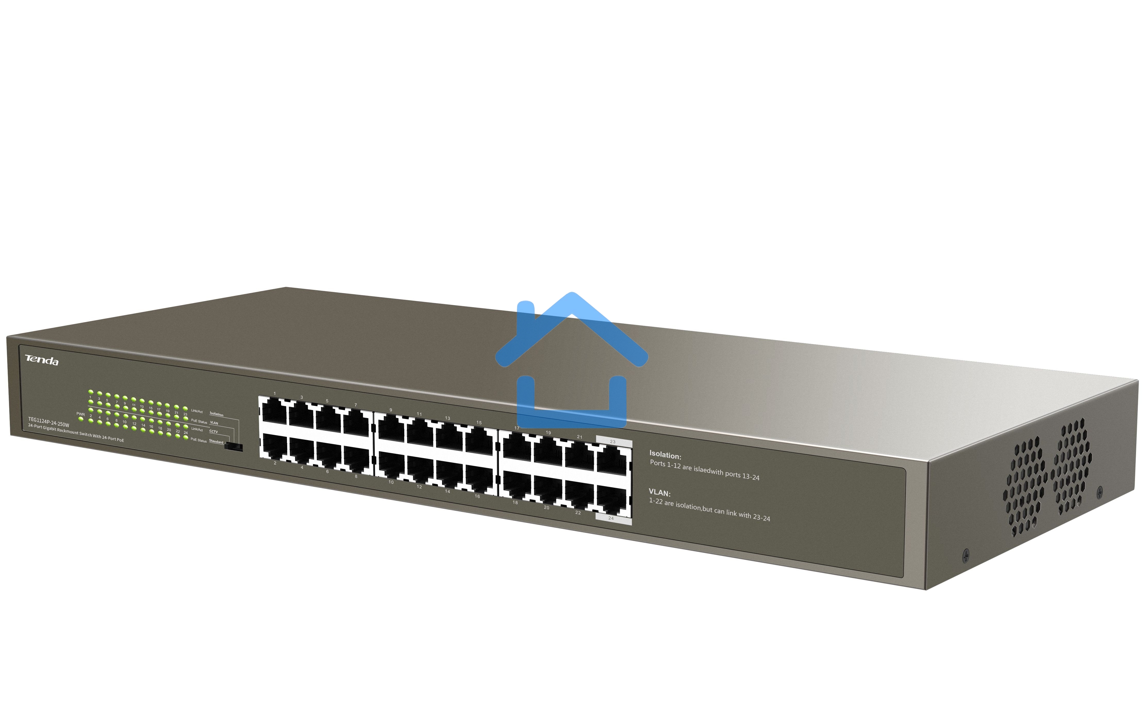Коммутатор 24PORT 4POE TEG1124P-24-250W TENDA