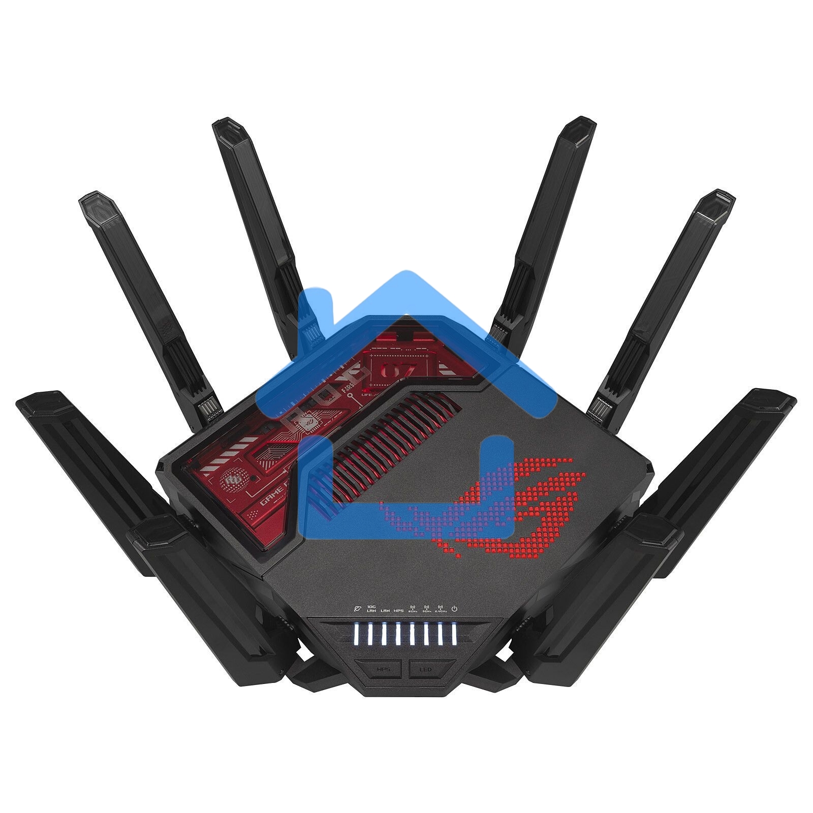 Маршрутизатор ASUS GT-BE19000, черный/красный, 90IG0850-MO9A0V