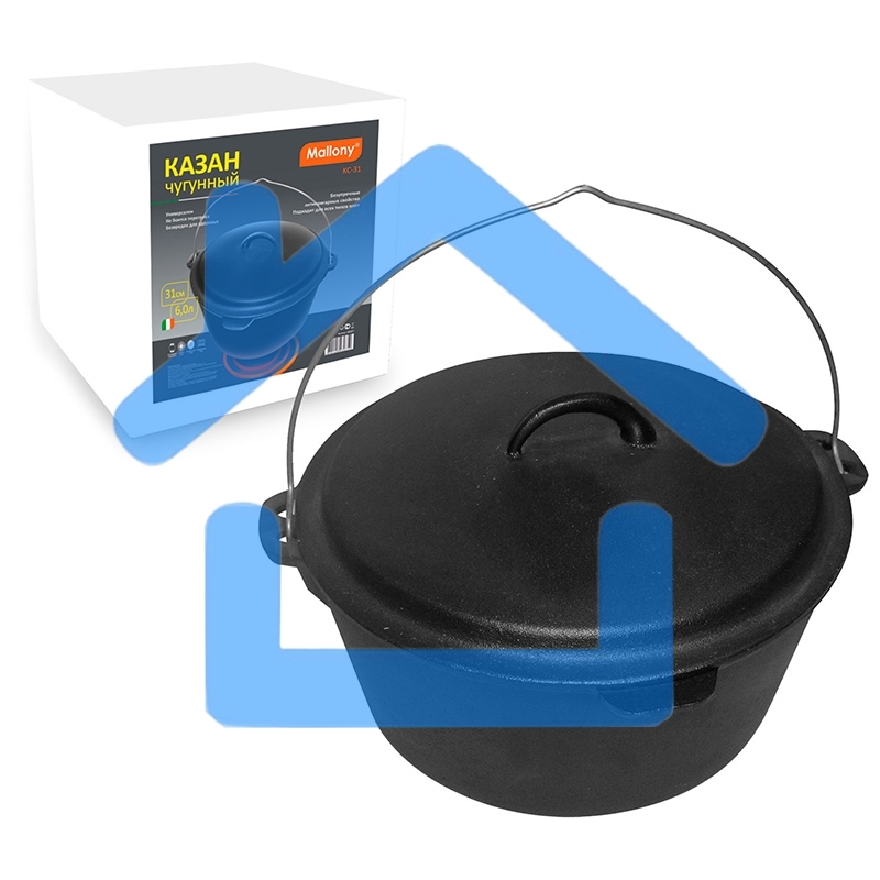 Казан MALLONY KС-31 д.31см (985047) (Казан чугунный KС-31, диам. 31 см, объем 6 л.)