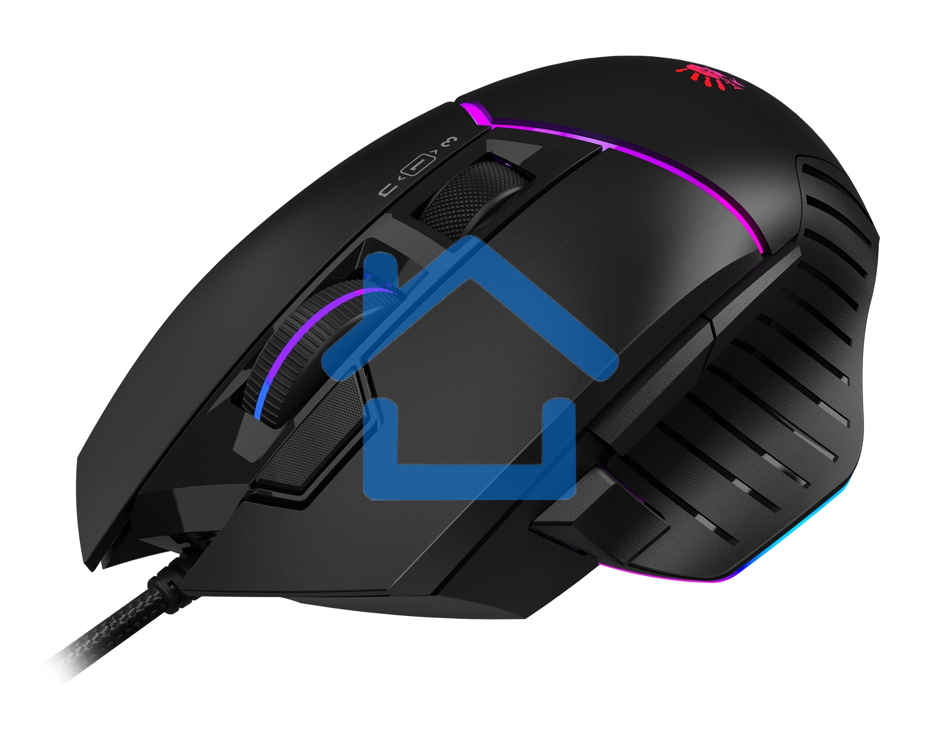 Мышь проводная A4Tech Bloody W95 Max черный, 12000 dpi, USB, кнопки - 10