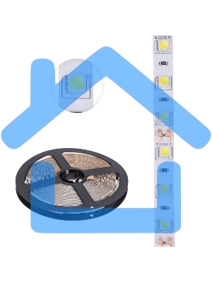 Лента светодиодная 5 м 12 В 5050 6500 К IP23 60 LED/м для БП с клеммами LAMPER