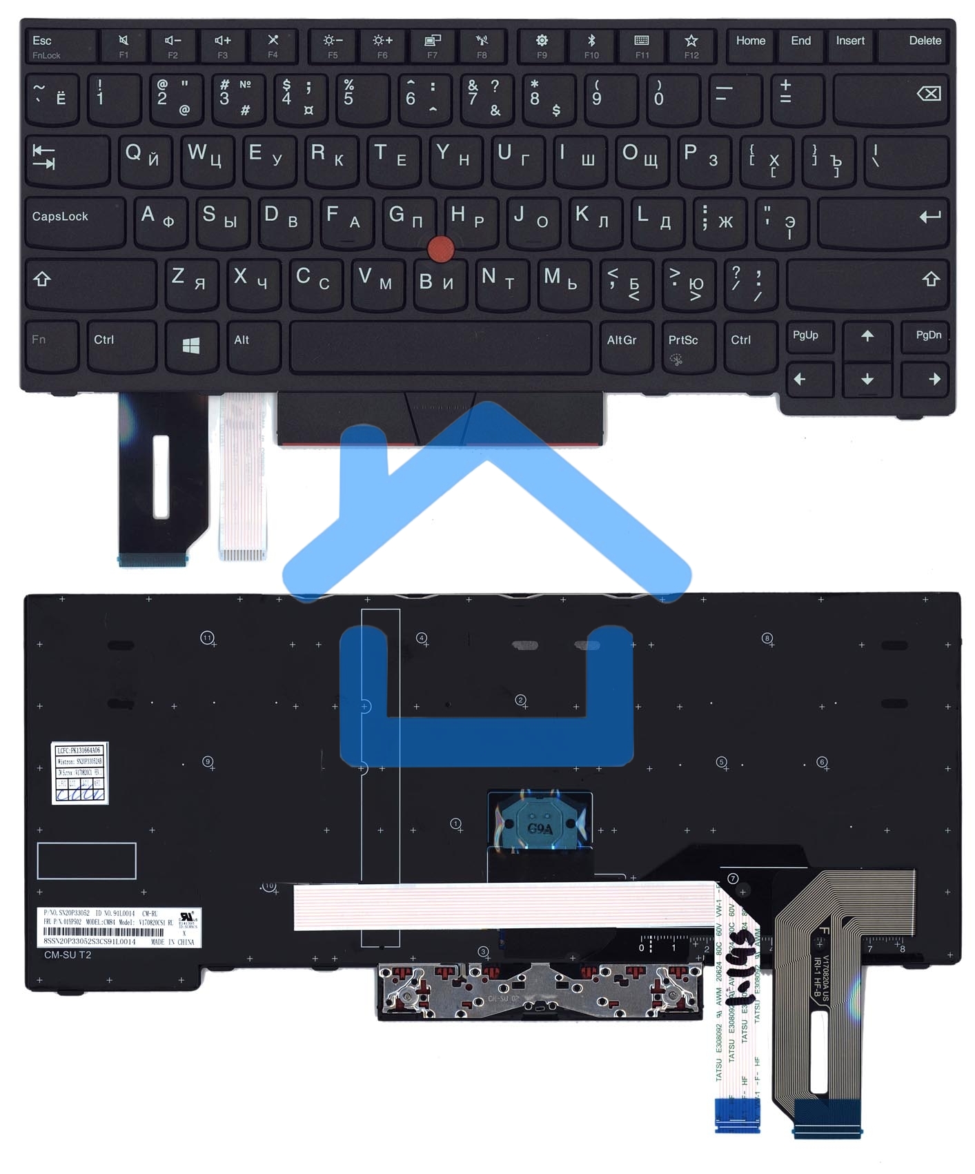 Клавиатура для ноутбука Lenovo ThinkPad E480 E485 черная