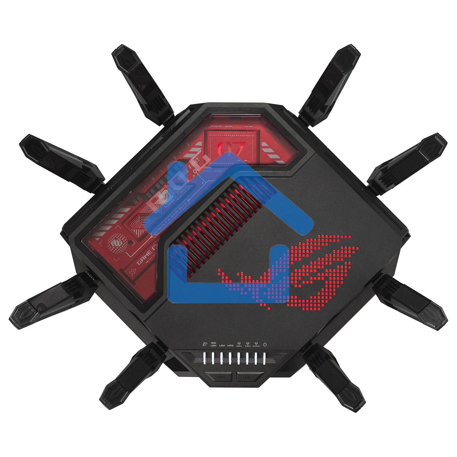 Маршрутизатор ASUS GT-BE19000, черный/красный, 90IG0850-MO9A0V