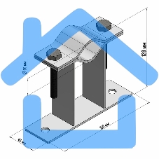 Кронштейн для мачт плоский 100 мм П-образный Rexant