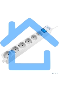 Сетевой фильтр Powercube SPL(5+1)-16B-P-3М-WHITE 3м (6 розеток) белый (коробка)