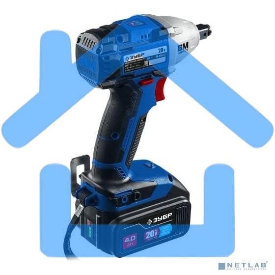 Гайковерт ЗУБР 20В бесщеточный, 2 АКБ (4А·ч), в кейсе, Профессионал. GB-250-42