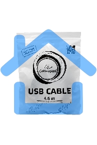 Кабель Gembird CCP-USB2-AMBM-15 USB 2.0 кабель PRO для соед. 4.5м AM/BM позол. контакты, пакет