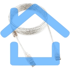 Кабель-удлинитель USB2.0 Pro Cablexpert CCF-USB2-AMAF-TR-15, AM/AF, 4,5м, экран, 2феррит.кольца, прозрачный, пакет