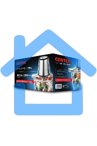 Измельчитель Centek CT-1395 Сталь 600Вт 2 скорости, стеклянная чаша 2,0л, разборные ножи, 4 лезвия