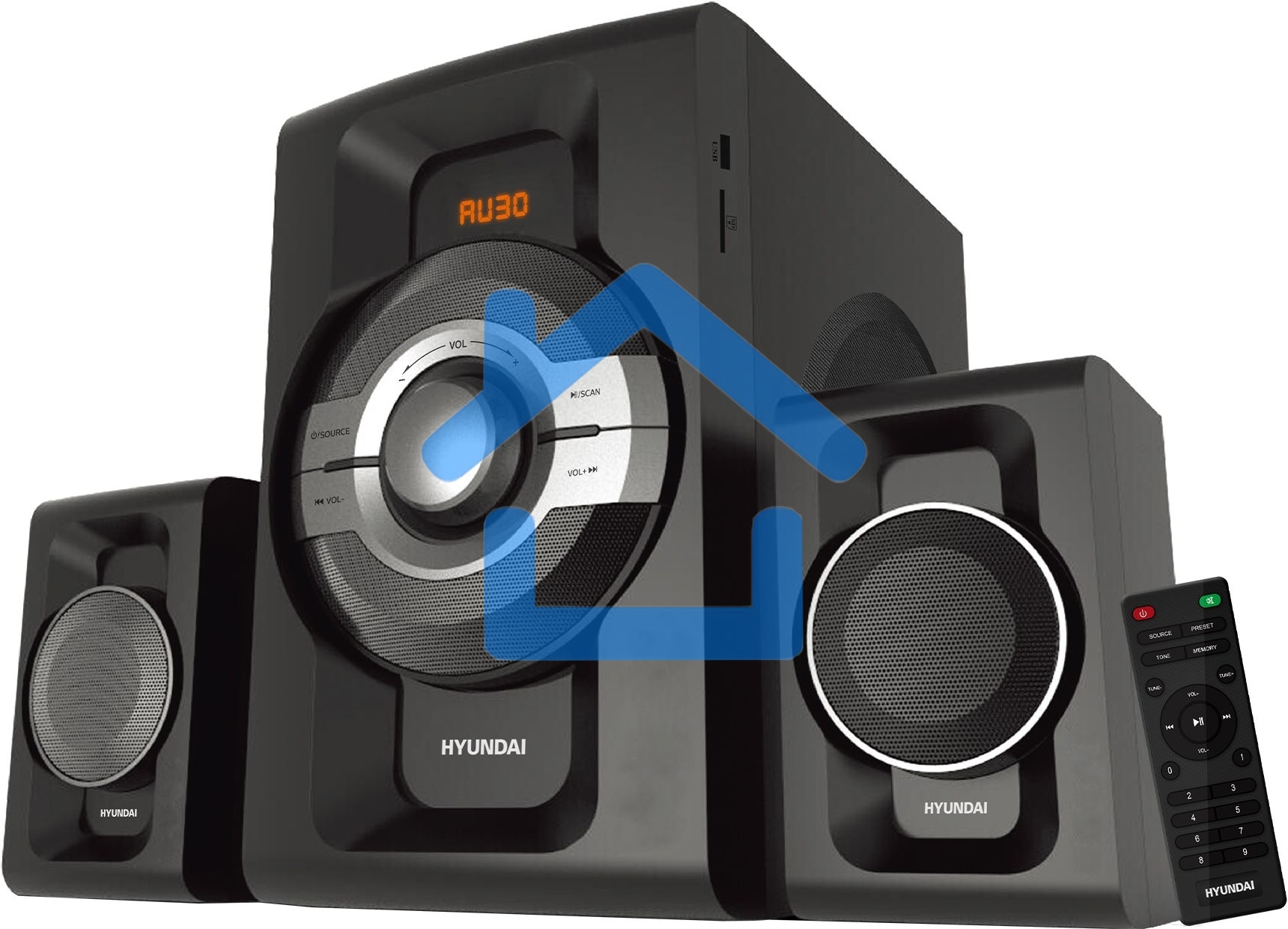 Микросистема Hyundai H-MS1403 черный 60Вт FM USB BT SD