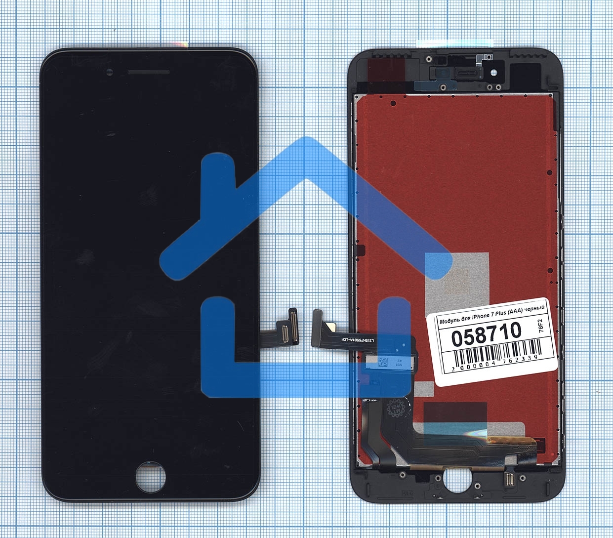 Дисплей для iPhone 7 Plus в сборе с тачскрином (AAA) черный