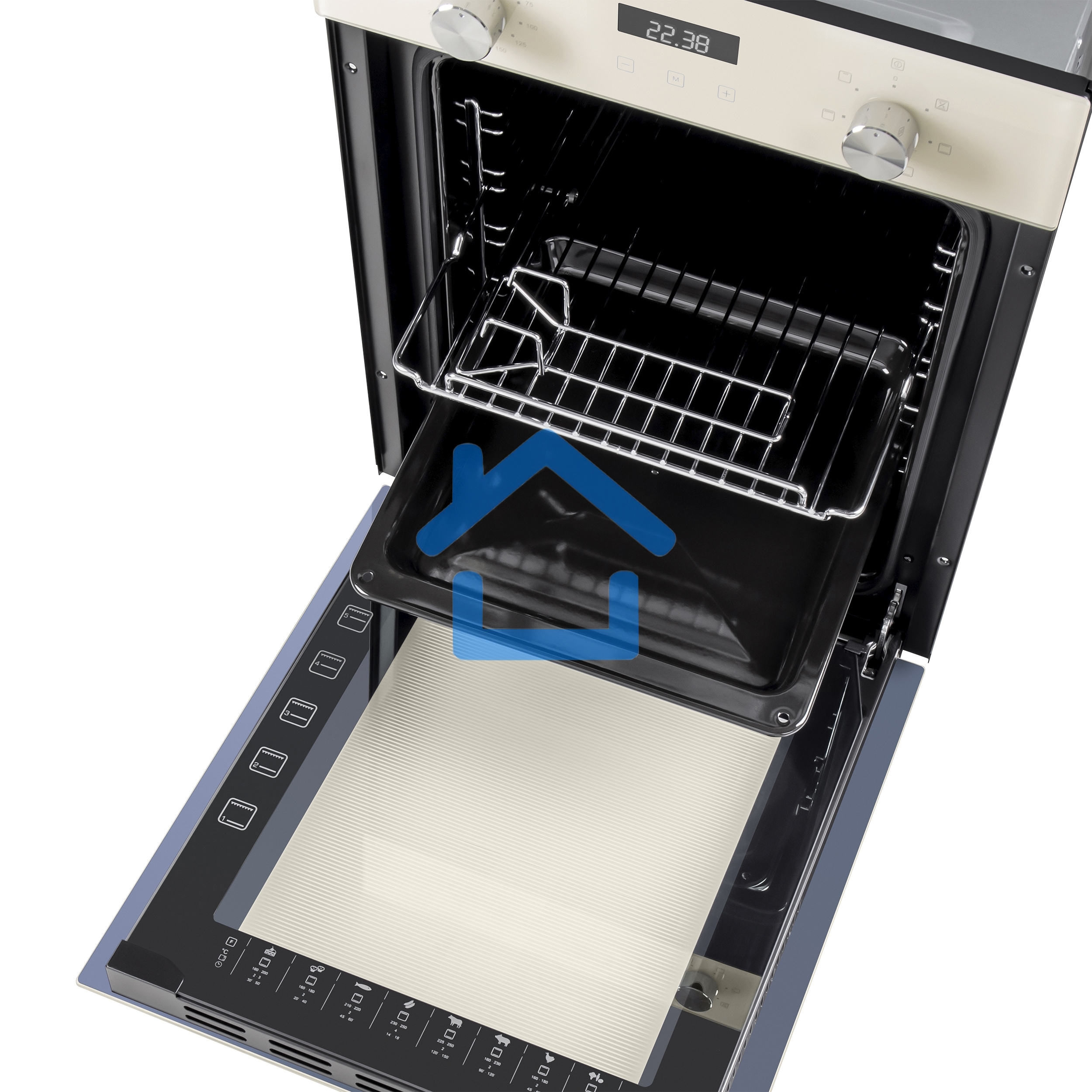 Шкаф духовой электрический Maunfeld EOEM516BG, 45 см, 51 л, бежевый, встраиваемый