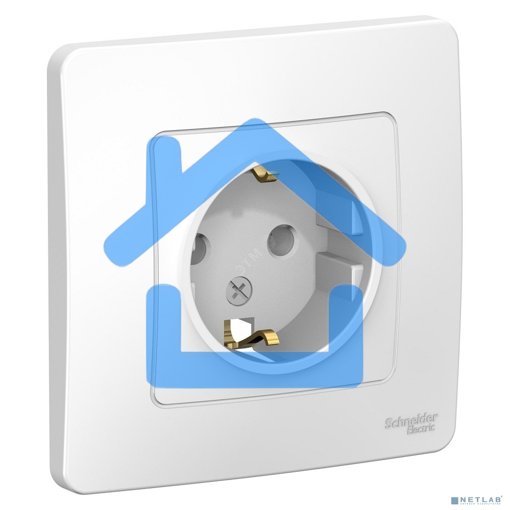 Розетка СП BLANCA 16А 250В без шторок с заземл. бел. SchE BLNRS001011