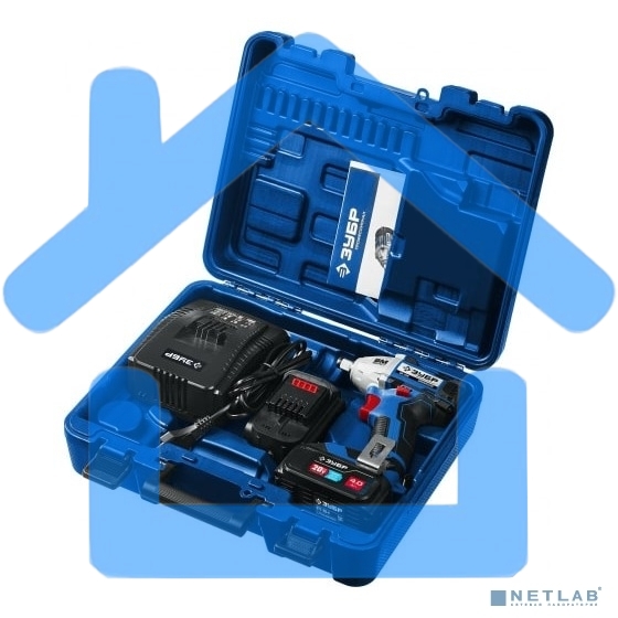 Гайковерт ЗУБР 20В бесщеточный, 2 АКБ (4А·ч), в кейсе, Профессионал. GB-250-42