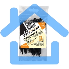 Хомут-стяжка кабельная нейлоновая PROconnect 100 x2,5 мм, черная, упаковка 100 шт.