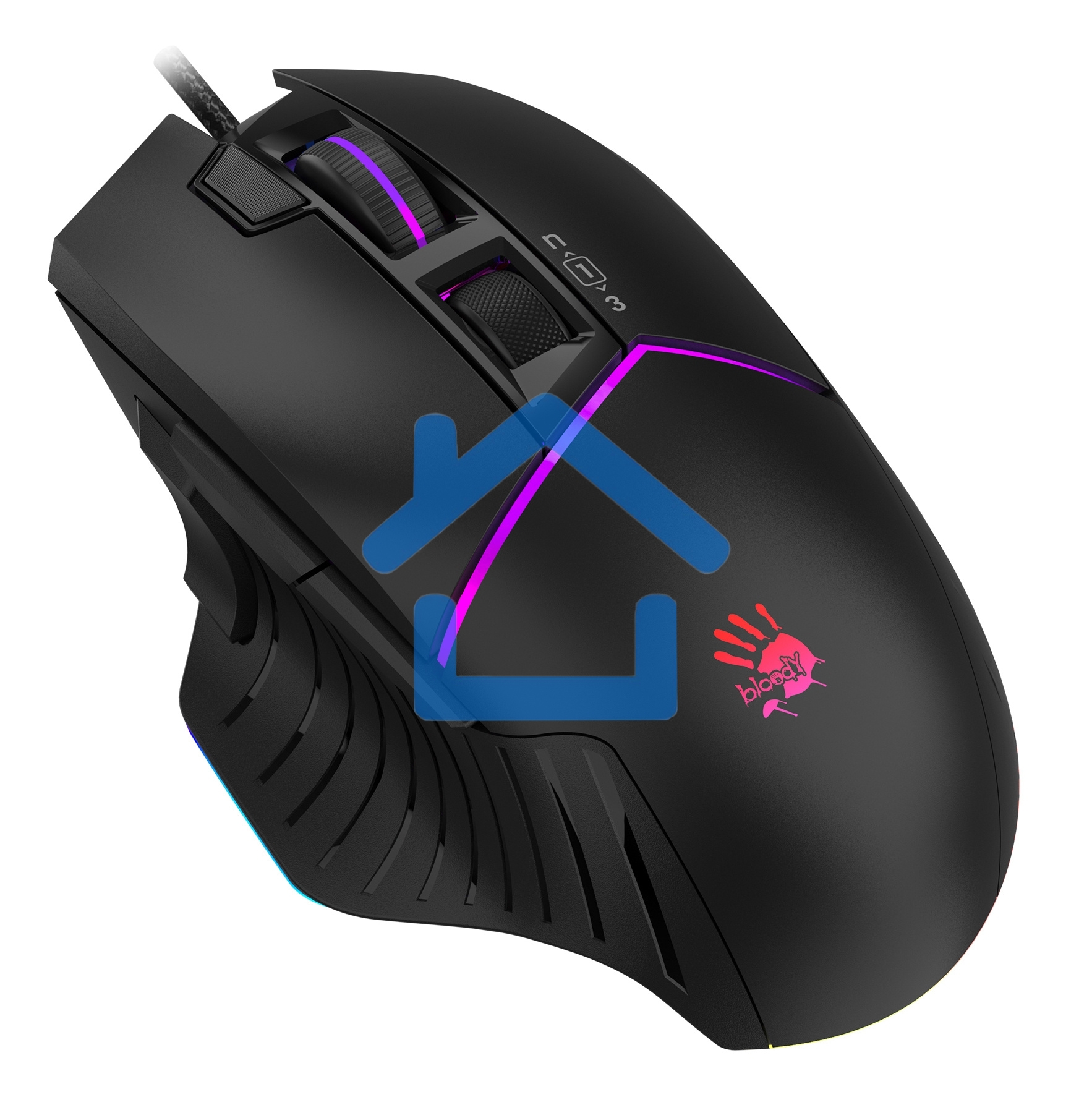Мышь проводная A4Tech Bloody W95 Max черный, 12000 dpi, USB, кнопки - 10