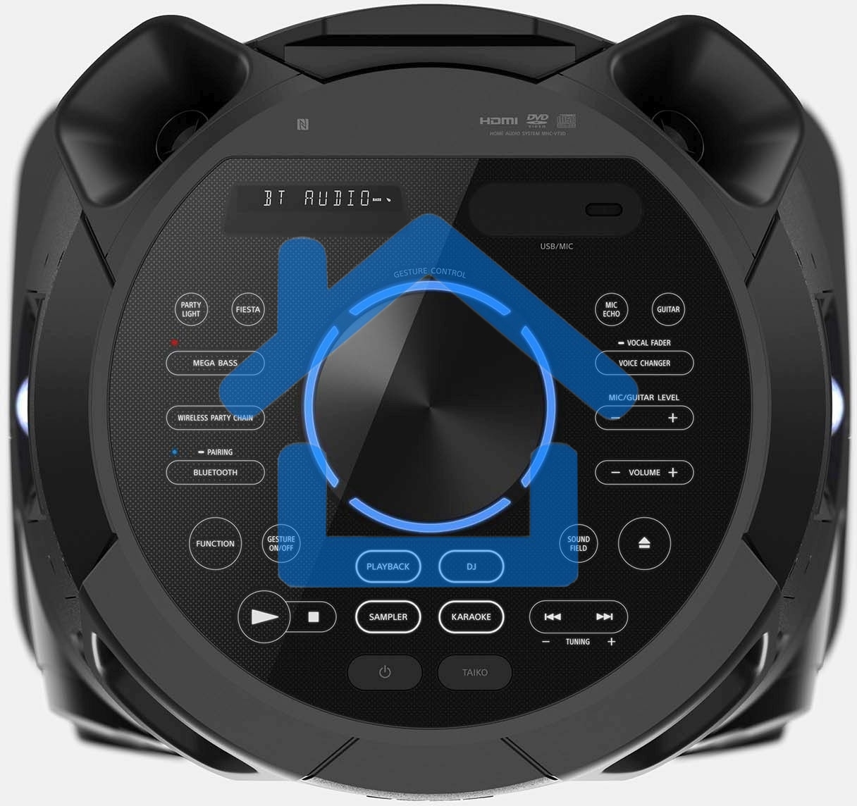 Минисистема Sony MHC-V73D черный CD CDRW DVD DVDRW FM USB BT