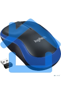 Мышь беспроводная Logitech M185 синий, 1000 dpi, радиоканал, USB, кнопки - 3