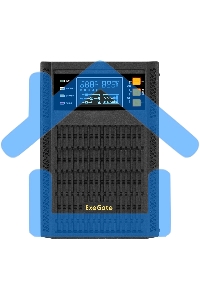 Источник бесперебойного питания On-line ExeGate PowerExpert TL-1000.LCD.AVR.2SH.USB.RS232.SNMP 1000VA/1000W, On-Line, PF=1, LCD, 2*Schuko, RS232, USB, SNMP-slot, встроенные батареи 12V 7.2Ah - 2шт, Tower, металлический корпус, черный