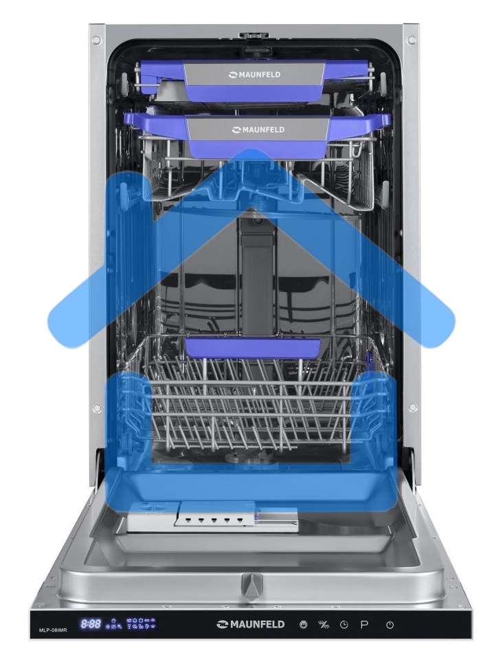 Встраиваемая посудомоечная машина Maunfeld MLP-08IMR, черный, 44.5 см, 10 компл., 47 дБ, класс A++