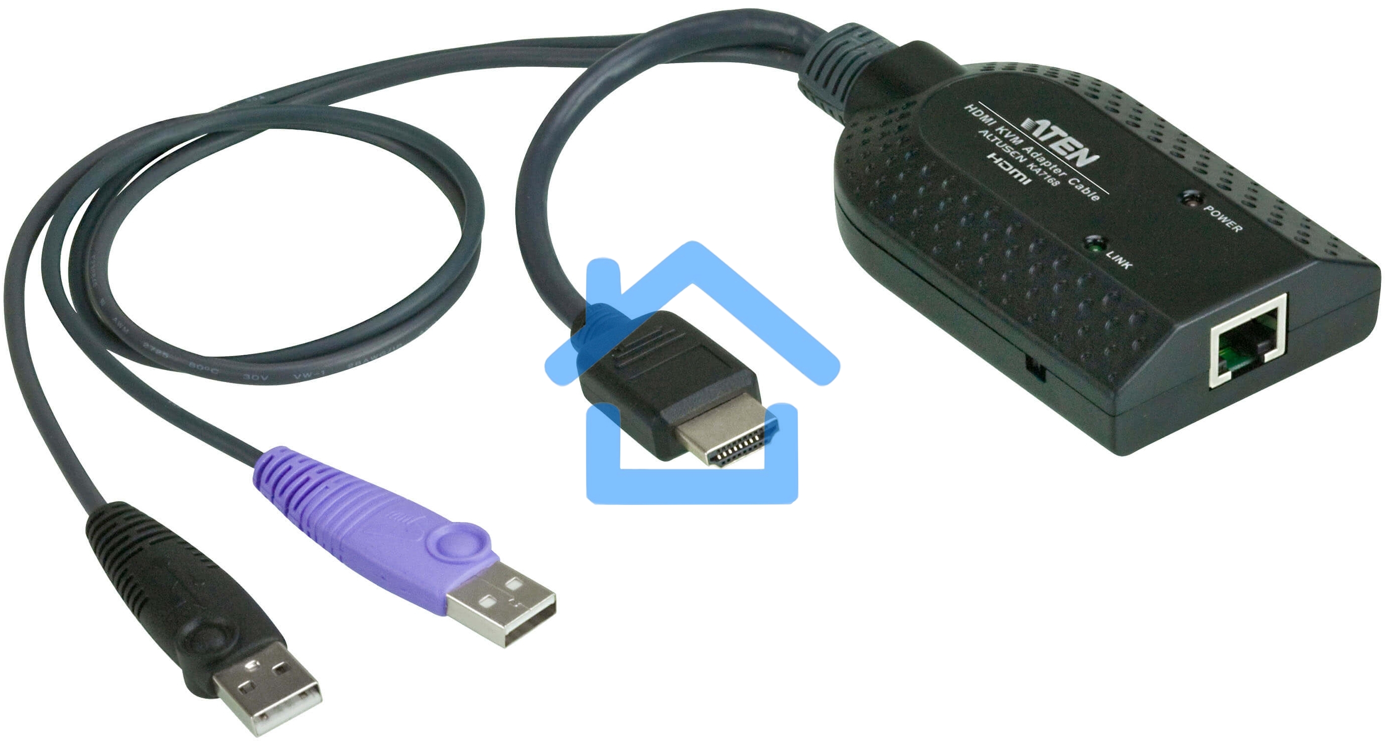 Модуль удлинителя, HDMI+KBD+MOUSE USB, 50 метр., для подкл. комплекта перключат. KN2124v/2140v/4124v/4140v/2116A/2132/4116/4132; KM0532/0932/0032, макс.разреш. 1600х1200, RJ45+HD-DP+USB A-тип, Female+2xMale, без Б.П., (DDC2B) HDMI USB Virtual Media KVM ad