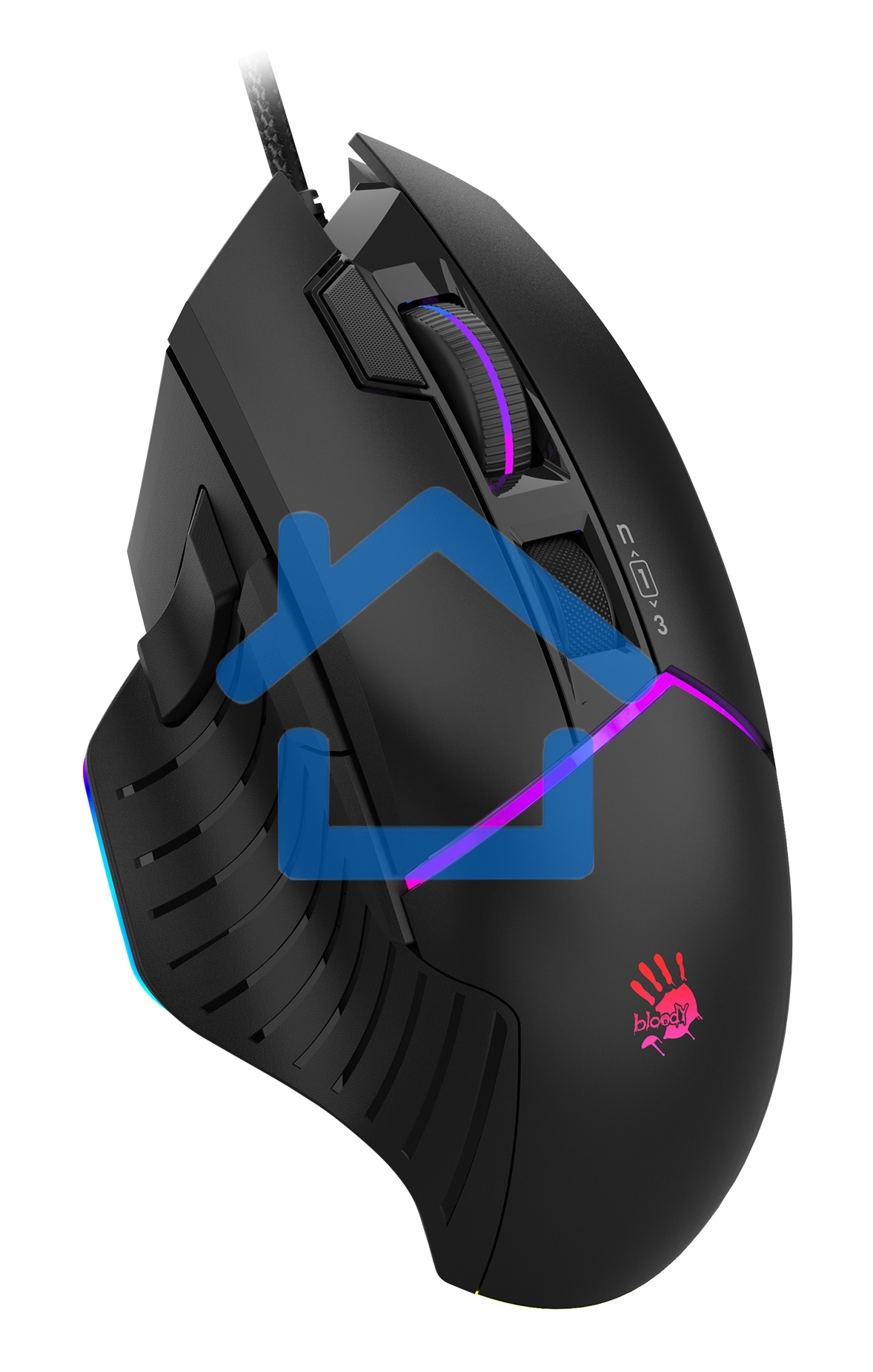 Мышь проводная A4Tech Bloody W95 Max черный, 12000 dpi, USB, кнопки - 10