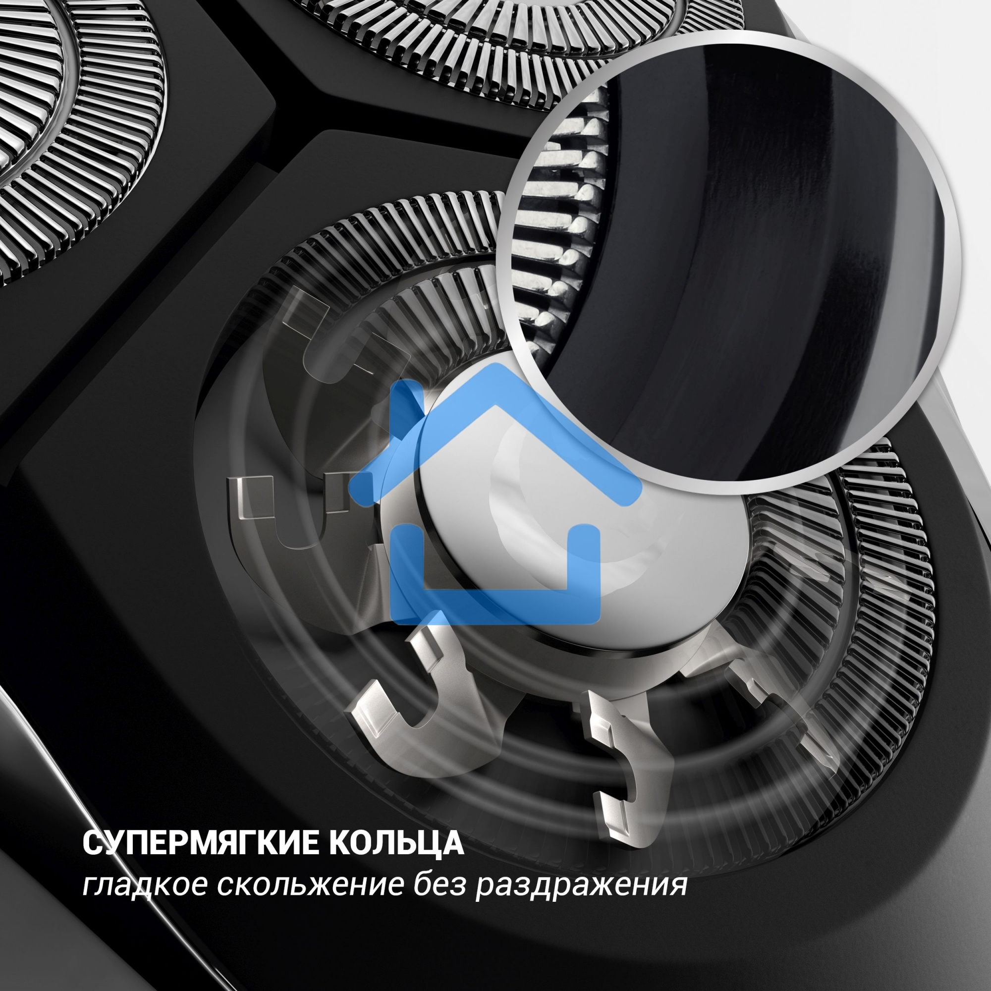 Электробритва Polaris PMR 0305R wet&dry PRO 5 blades элктрическая, черный/хром