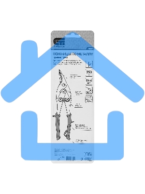 Ножницы по металлу, 250 мм, правый рез, сталь С55,двухкомпонентные рукоятки СИБРТЕХ