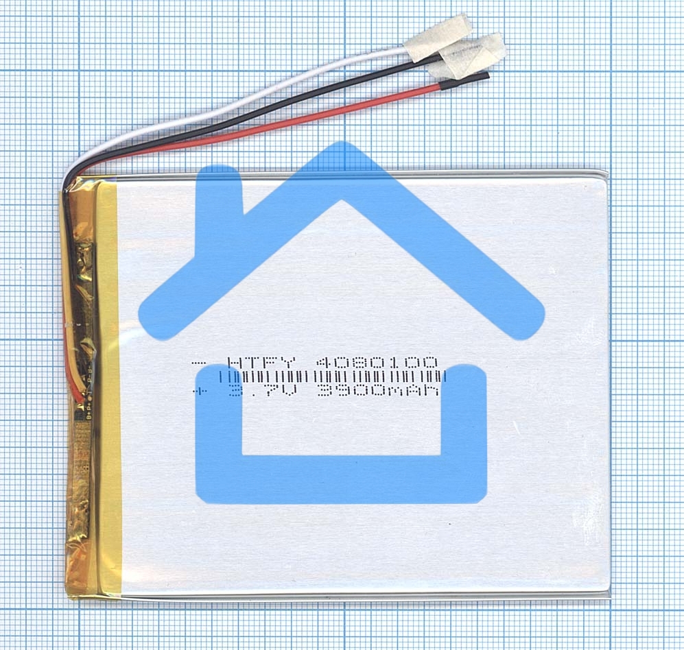 Аккумулятор Li-Pol (батарея) 4*80*100мм 3pin 3.7V/3900mAh