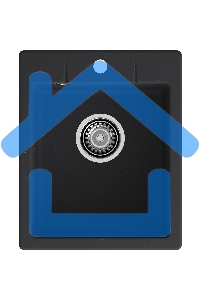 Мойка GRANFEST URBAN 240 1-чаша 400*490мм, монтаж: врезной, материал: кварц, черный