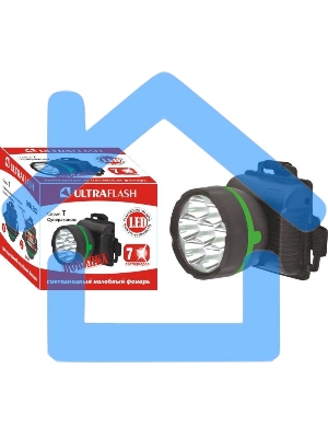 Фонарь налобный 909LED7 (7LED 1 режим; 3хR6 черн.) Ultraflash 11782