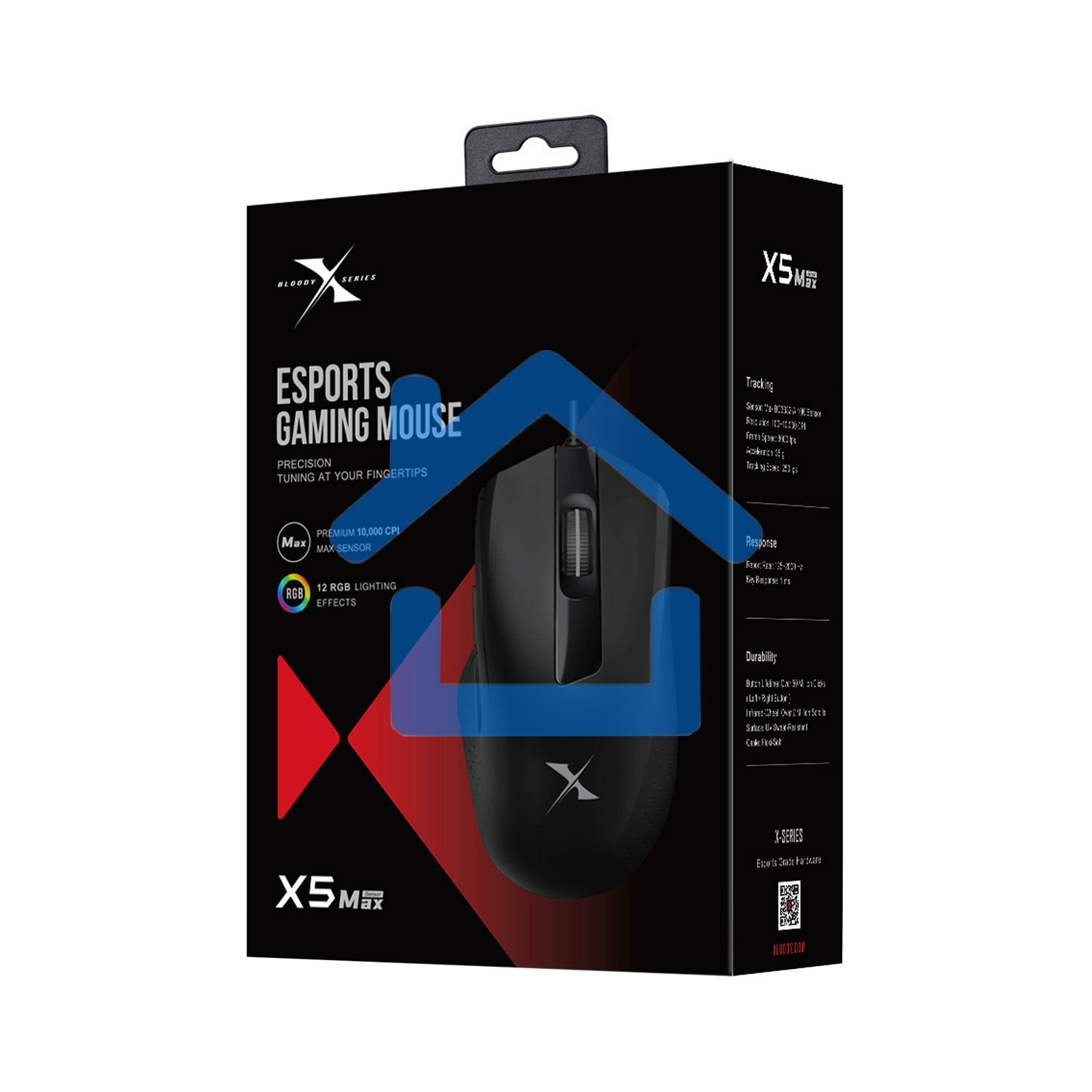 Мышь проводная A4Tech Bloody X5 Max черный, 10000 dpi, USB, кнопки - 9